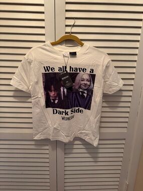 Zara Wednesday’s Short Sleeve Tee with Slogan Photo “we all have  a dark side”